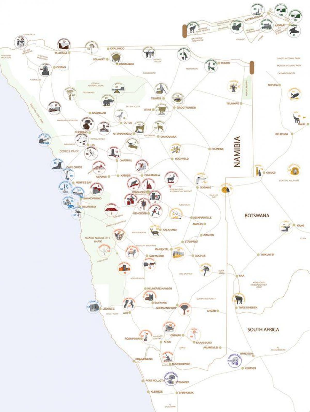 Harta Namibia tur de planificare