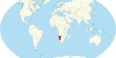 Namibia localizare pe harta lumii